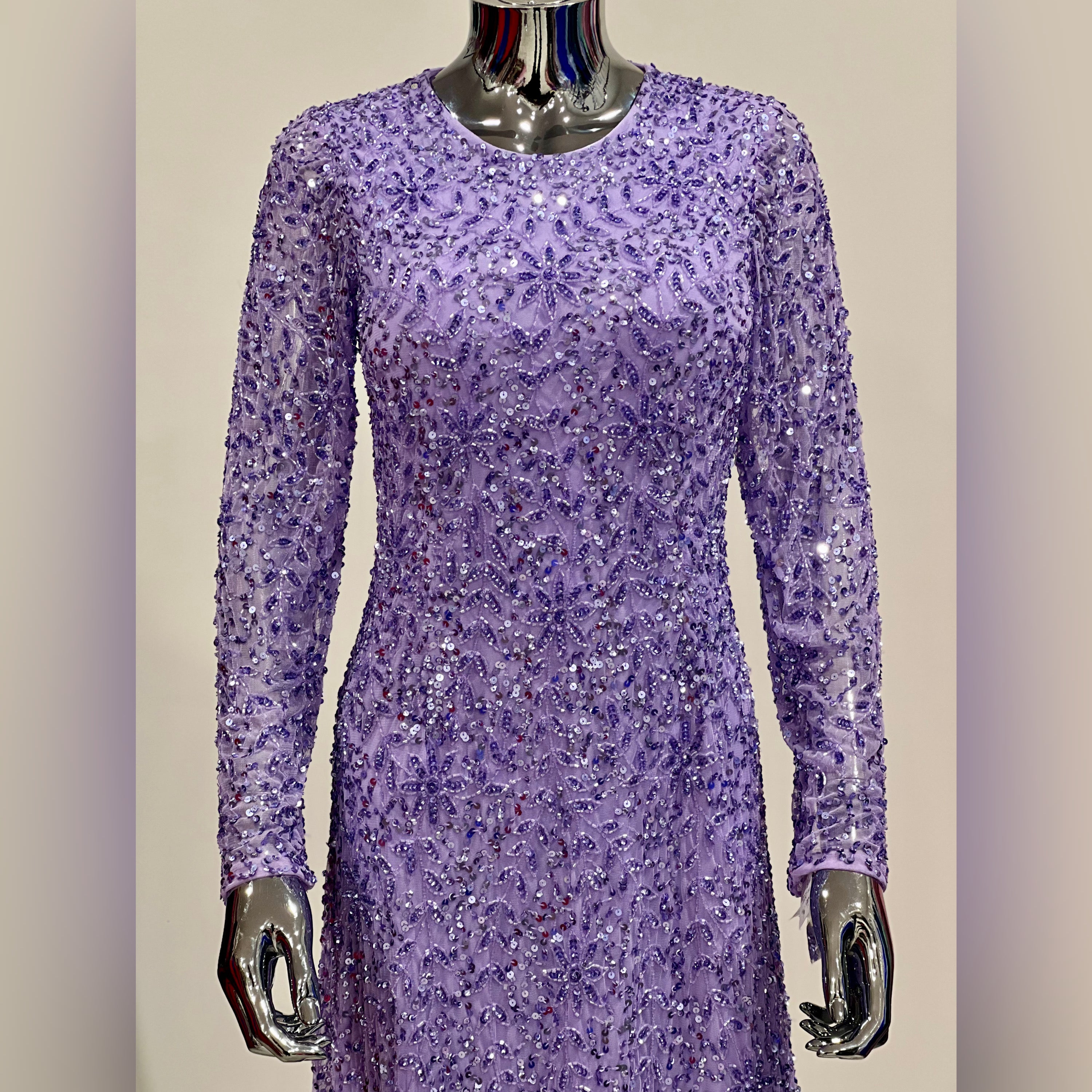 MG0558 - LILAC BEADED LONG SLEEVE MG's Couture MG0558 - LILAC BEADED LONG SLEEVE MG's Couture