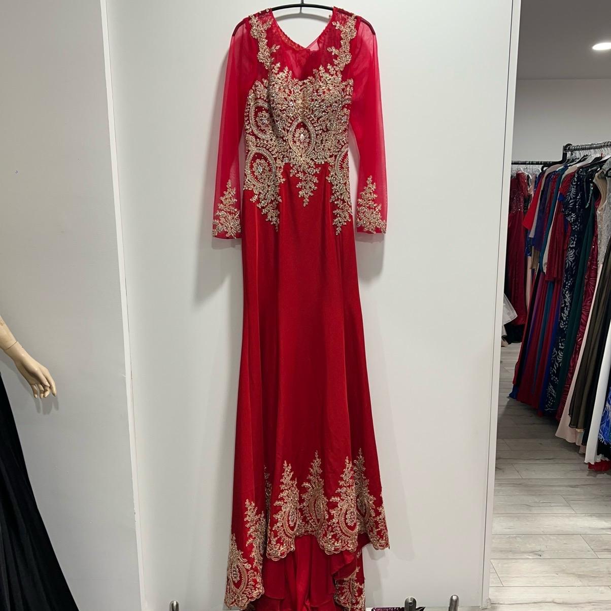 Modest Long Sleeve beautiful Fishtail with long train (crepe material)