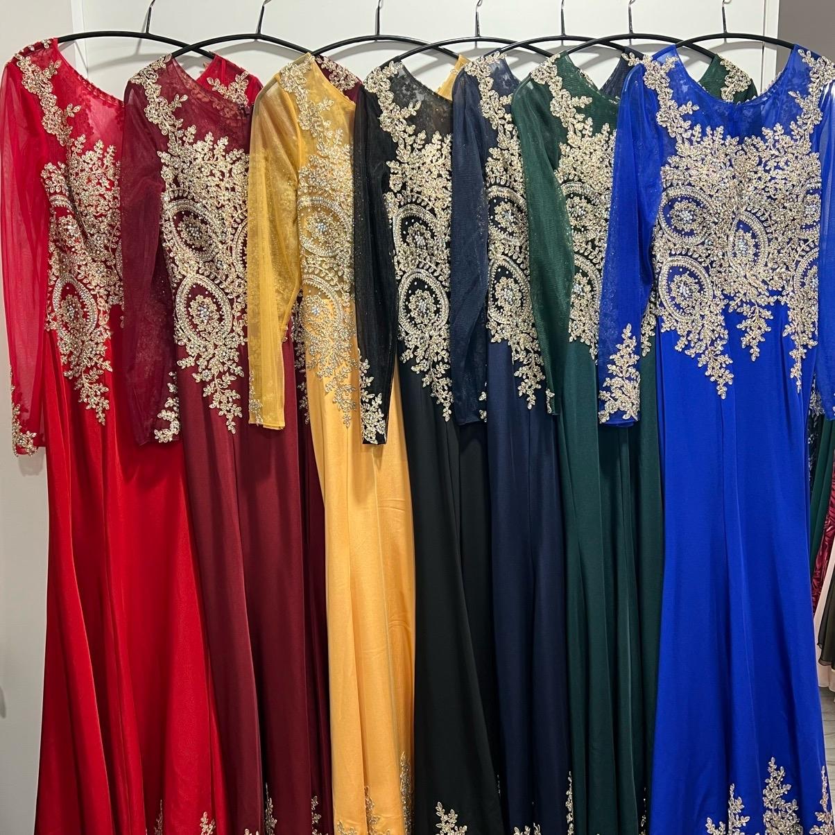 Modest Long Sleeve beautiful Fishtail with long train (crepe material) MG's Couture Modest Long Sleeve beautiful Fishtail with long train (crepe material) MG's Couture