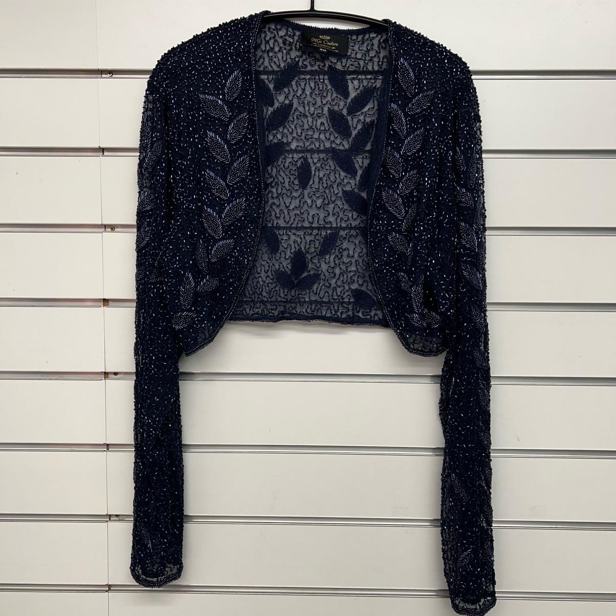 Heavy Beaded Bolero (Navy)