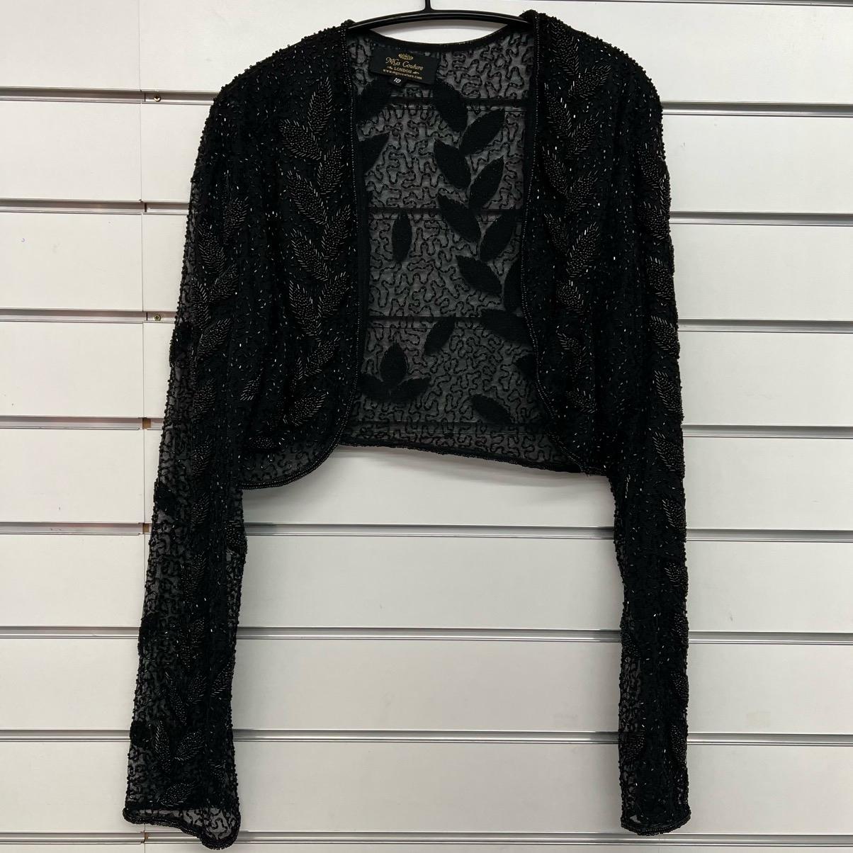 Heavy Beaded Bolero (Black)