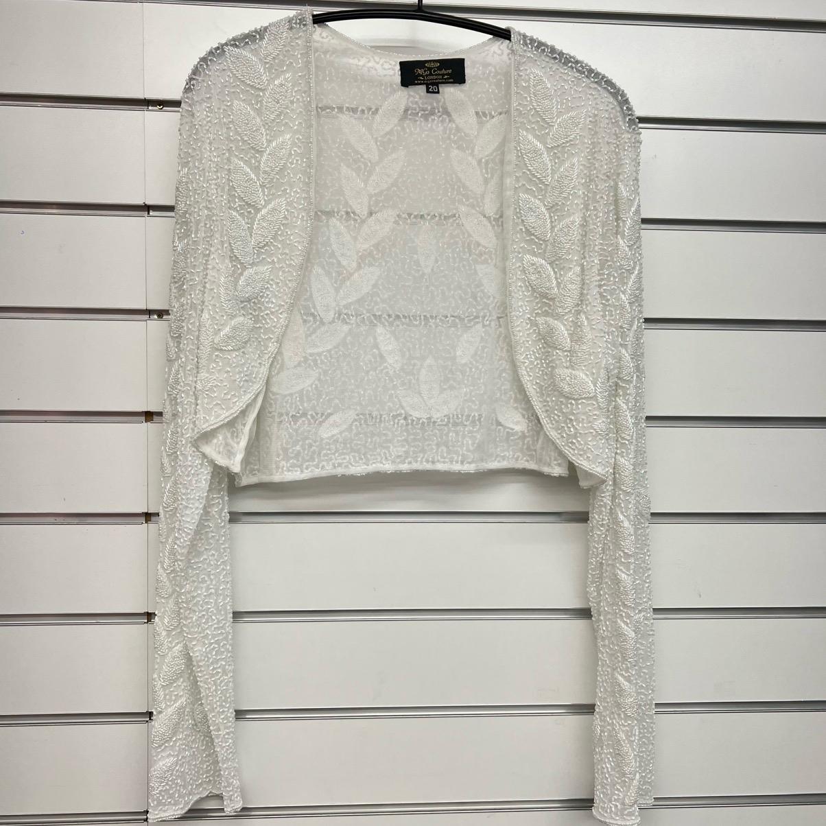 Heavy Beaded Bolero (White)