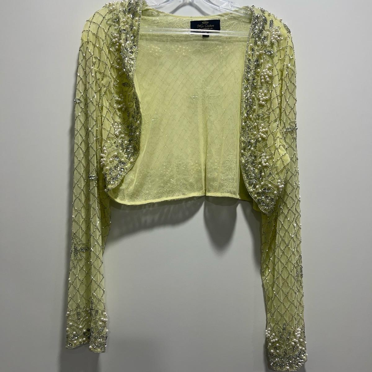 Heavy Beaded Bolero (Lime)