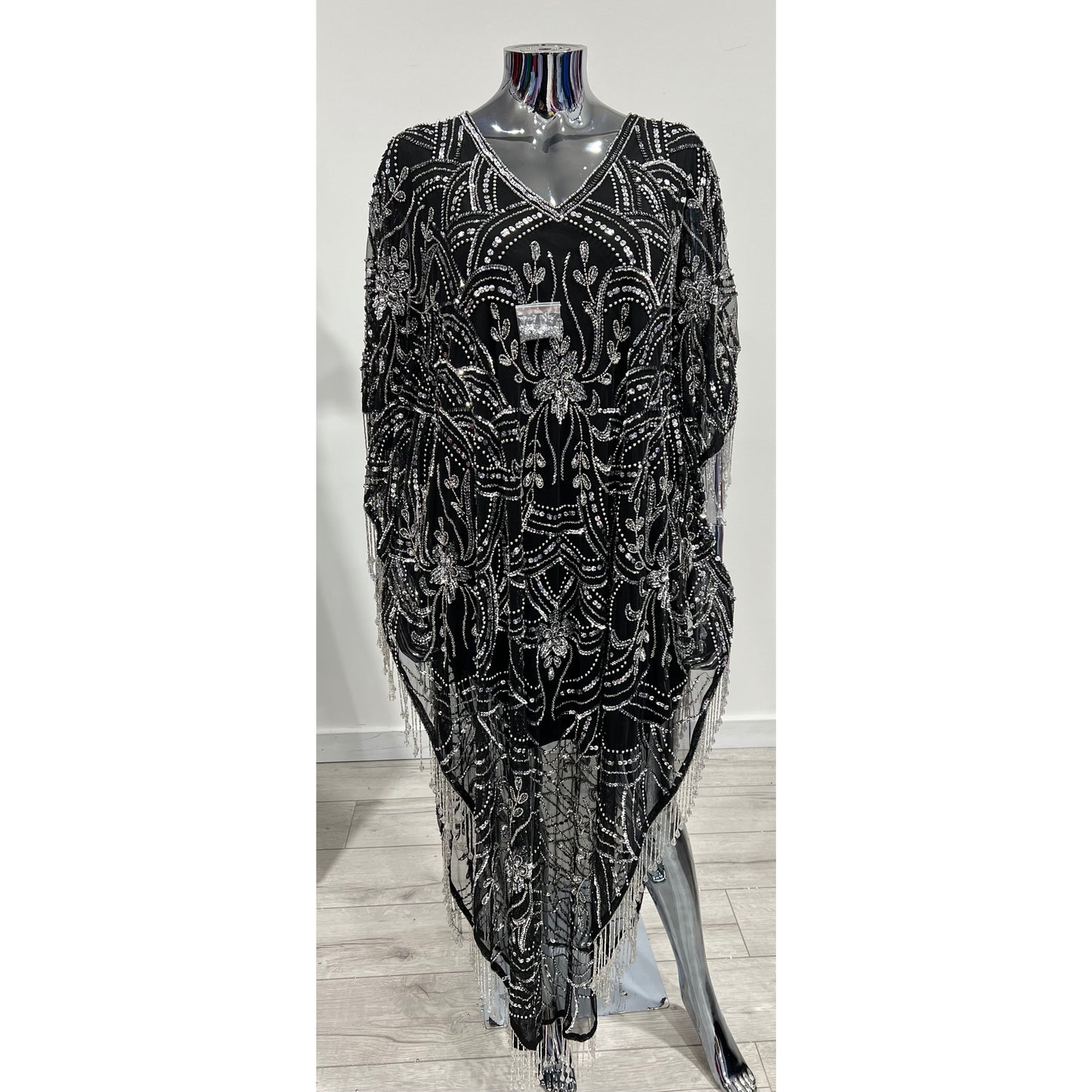 MG10210 - Beaded Kaftan in Black-3 | One Size Fits UK 6-20