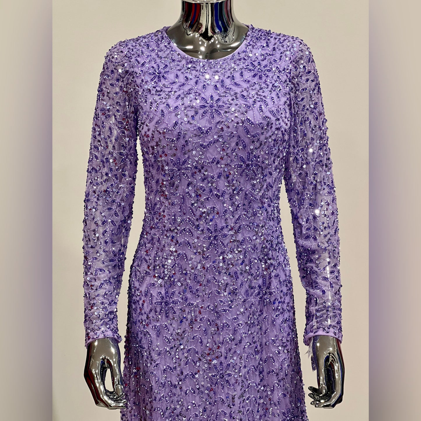 MG0558 - LILAC BEADED LONG SLEEVE MG's Couture MG0558 - LILAC BEADED LONG SLEEVE MG's Couture
