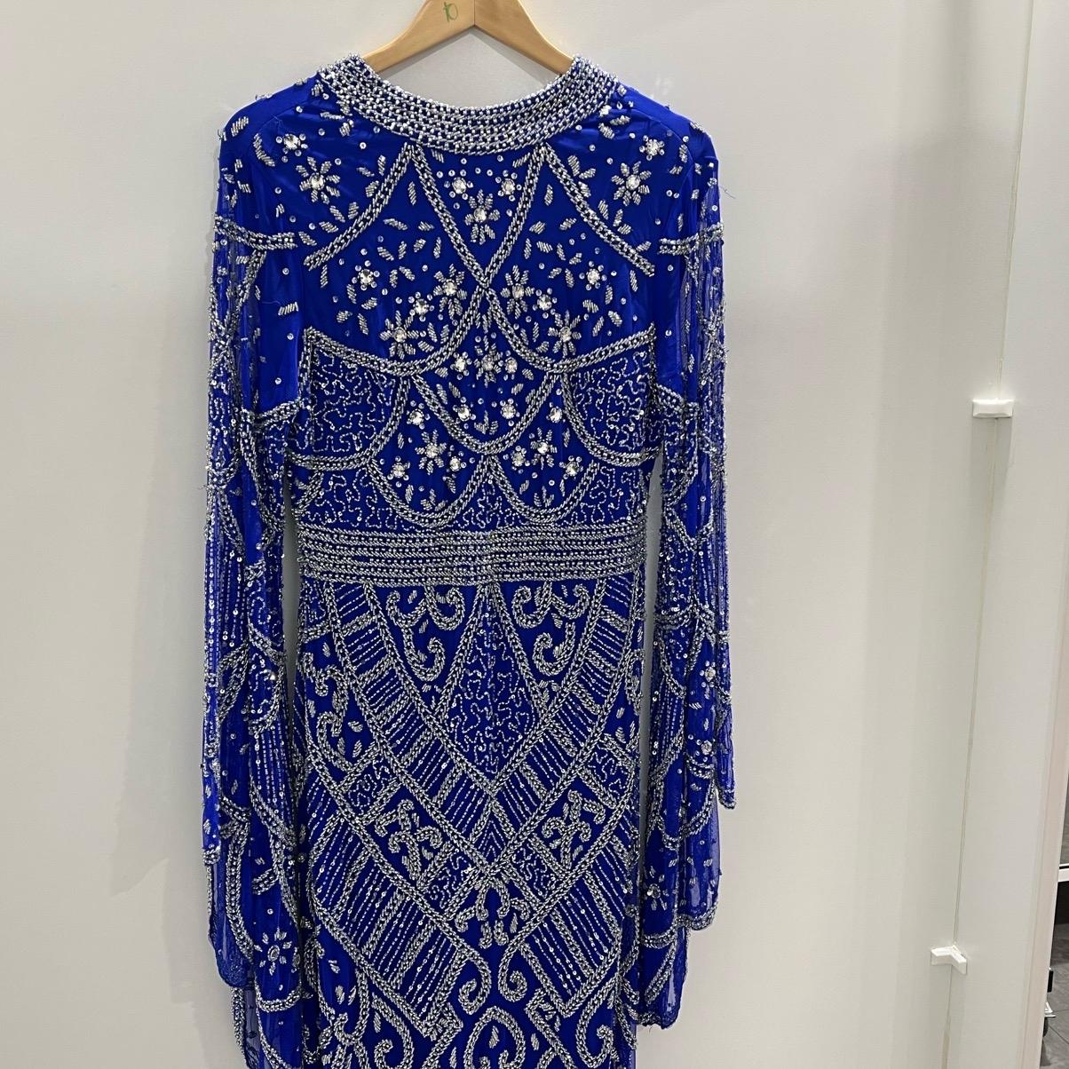 Heavy Beaded Long Sleeve Fit And Flare Dress MG's Couture Heavy Beaded Long Sleeve Fit And Flare Dress MG's Couture