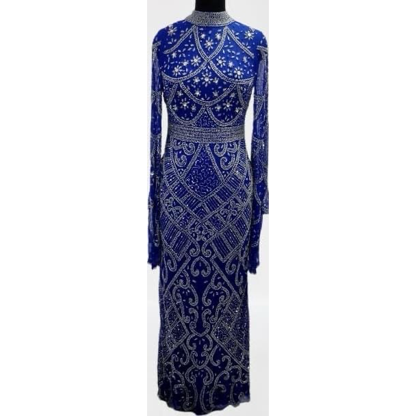 Modest Heavy Beaded Long Sleeve evening Dress MG's Couture Modest Heavy Beaded Long Sleeve evening Dress MG's Couture